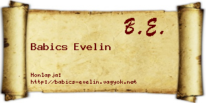 Babics Evelin névjegykártya
