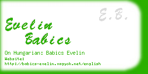 evelin babics business card